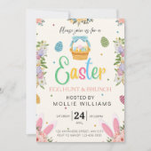 イースター卵狩りとブランチのモバイル招待 招待状 (正面)