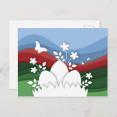 イースター卵狩りの春花自然 ポストカード (正面/裏面)