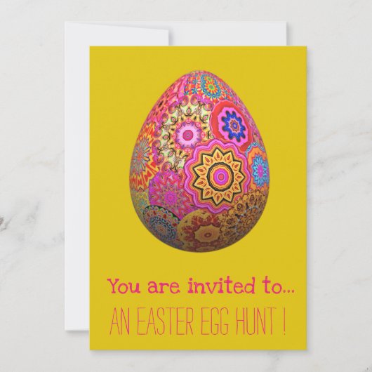 イースター卵狩りイースターガーリーパーティーイースター卵 招待状 (正面)