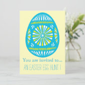 イースター卵狩りイースターパターン(の模様が)あるパーティーイースター卵 招待状 (スタンド正面)