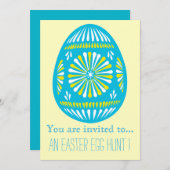 イースター卵狩りイースターパターン(の模様が)あるパーティーイースター卵 招待状 (正面/裏面)