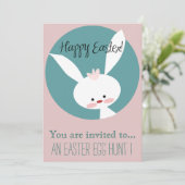イースター卵狩りイースターパーティーマンガピンクバニー 招待状 (スタンド正面)