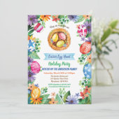 イースター卵狩りパーティの招待状。水彩イベント 招待状 (スタンド正面)