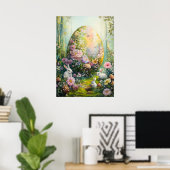 イースター卵狩りファンタジー林ポスター ポスター (ホームオフィス)