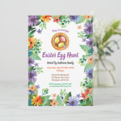 イースター卵狩り招待。水彩花 招待状 (スタンド正面)