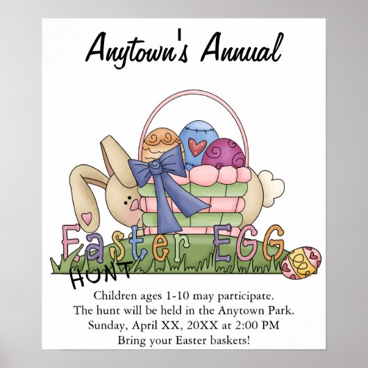 イースター卵狩り発表広告ポスター ポスター (正面)
