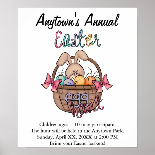 イースター卵狩り発表広告ポスター ポスター (正面)