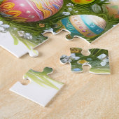 イースター卵狩り：子供、花、卵カラフル ジグソーパズル (側面)