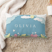 イースター卵狩り、春休日のペーパーカット名 ランバークッション (ブランケット)