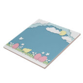 イースター卵狩り、春休日のペーパーカット自然 タイル (側面)