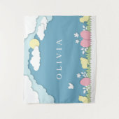 イースター卵狩り、春休日のペーパーカット自然 タペストリー (正面)