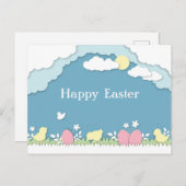 イースター卵狩り、春休日のペーパーカット自然 ポストカード (正面/裏面)