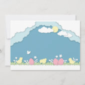 イースター卵狩り、春休日のペーパーカット自然p カード (裏面)