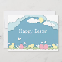 イースター卵狩り、春休日のペーパーカット自然p カード