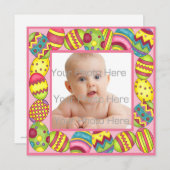 イースター卵縁ど写真カード シーズンカード (正面/裏面)
