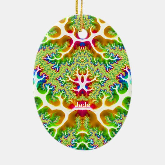 ～イースター卵～色のフラク数々のタルを玉に入れる セラミックオーナメント (裏面)