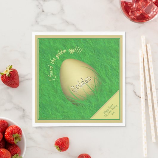 イースター卵 – 黄金の卵を見つけた – あなたのメッセージ スタンダードランチョンナプキン (インサイチュ)