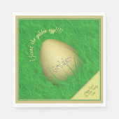 イースター卵 – 黄金の卵を見つけた – あなたのメッセージ スタンダードランチョンナプキン (正面)