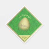イースター卵 – 黄金の卵を見つけた – あなたのメッセージ スタンダードランチョンナプキン (角)