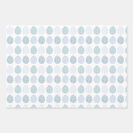 イースター名門私立校風のブルーとグリーンアジサイ蝶トレリス ラッピングペーパーシート (正面2)