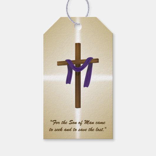 イースター四旬紫ドレープ復活の日 ギフトタグ (正面)