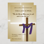 イースター四旬紫ドレープ復活の日 招待状 (正面/裏面)