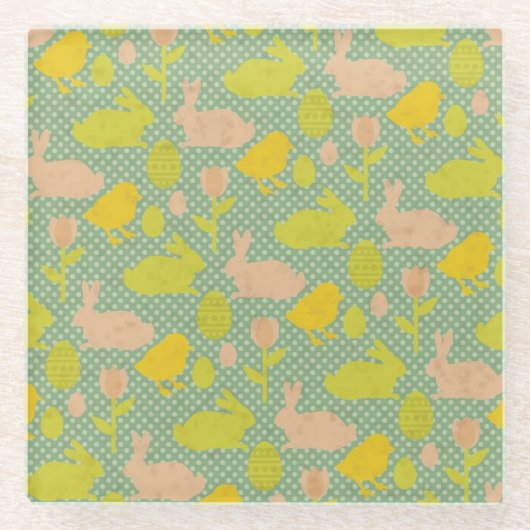 イースター壁紙 ガラスコースター (正面)