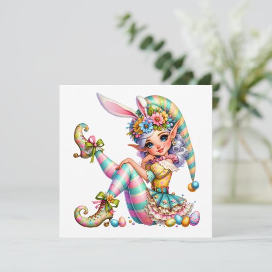 イースター大切小妖精や小人-小妖精や小人テーマ招待状 招待状 (スタンド正面)