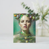 イースター女神AIが生成したファンタジーアート ポストカード (スタンド正面)