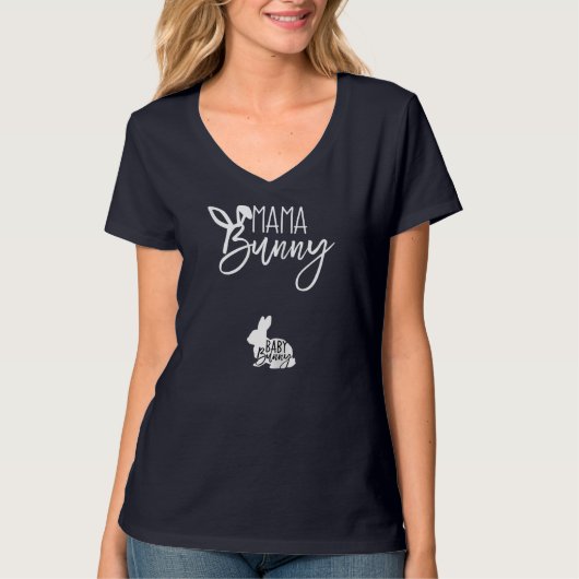 イースター妊娠引用文妊娠マママバニーバブ Tシャツ (正面)