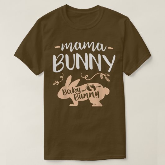 イースター妊娠引用文妊娠マママバニーバブ Tシャツ (デザイン正面)