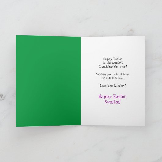 イースター孫娘万華鏡のように千変万化するパターンカラフルバニー シーズンカード (内部)