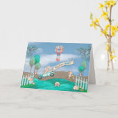 イースター孫忙し子 カード (黄色い花)