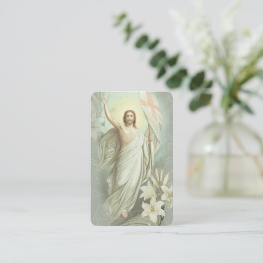 イースター宗教的なパスカル祈りの言葉神聖カード 名刺 (スタンド正面)