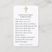 イースター宗教的なパスカル祈りの言葉神聖カード 名刺 (裏面)