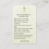 イースター宗教的なパスカル祈りの言葉神聖カード 名刺 (裏面)