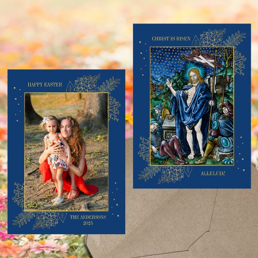 イースター宗教的キリスト教カトリック系家族の写真 シーズンカード