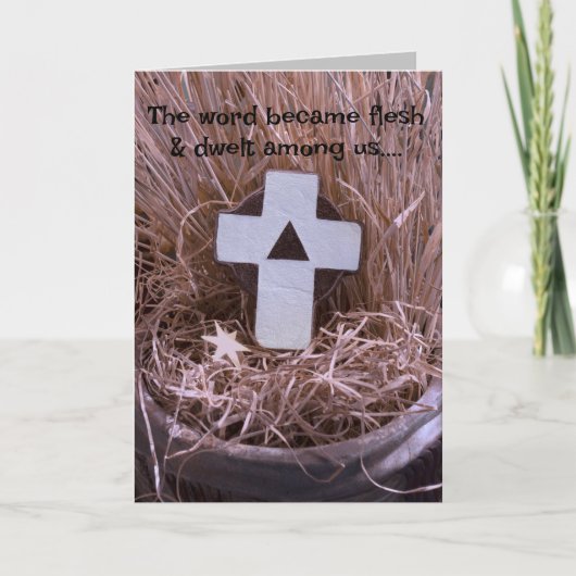 イースター宗教的クリスチャン「言葉は肉になった サンキューカード (正面)