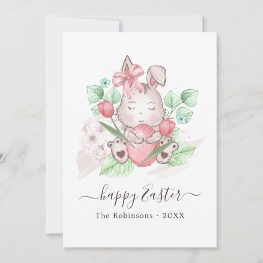 イースター家族写真コラージュ挨拶 シーズンカード (正面)