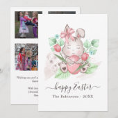 イースター家族写真コラージュ挨拶 シーズンカード (正面/裏面)