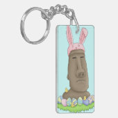 イースター島のバニーのパロディ キーホルダー (正面左)