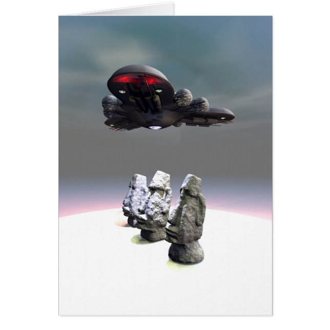 イースター島のヘッドとUFOカード (正面)