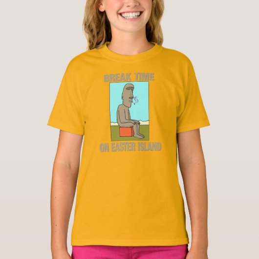 イースター島の壊れ目の時間 Tシャツ (正面)