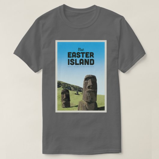 イースター島を訪れる Tシャツ (デザイン正面)