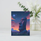 イースター島チリ旅行の夜 ポストカード (スタンド正面)