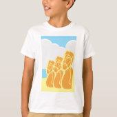 イースター島モアイ像 Tシャツ (正面)