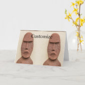 イースター島モアイ ヘッド サンダーコーブ カード (黄色い花)