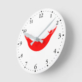 イースター島国旗 ラウンド壁時計 (傾斜)