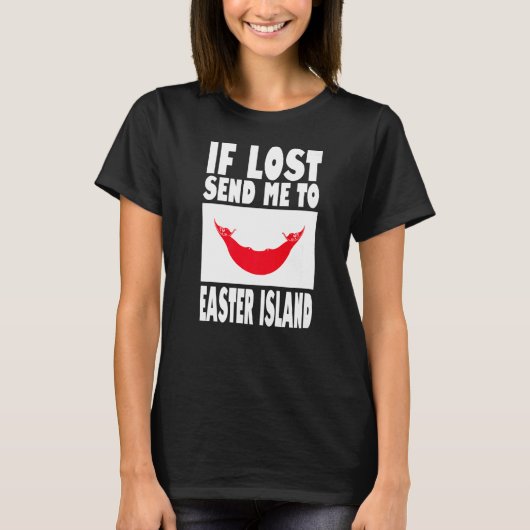 イースター島旗もしデザイン失った東に送る Tシャツ (正面)