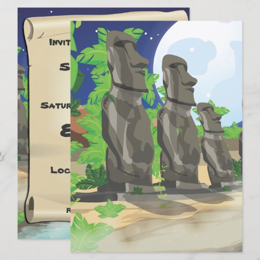 イースター島 招待状 (正面/裏面)